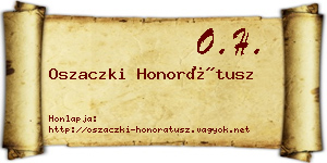 Oszaczki Honorátusz névjegykártya